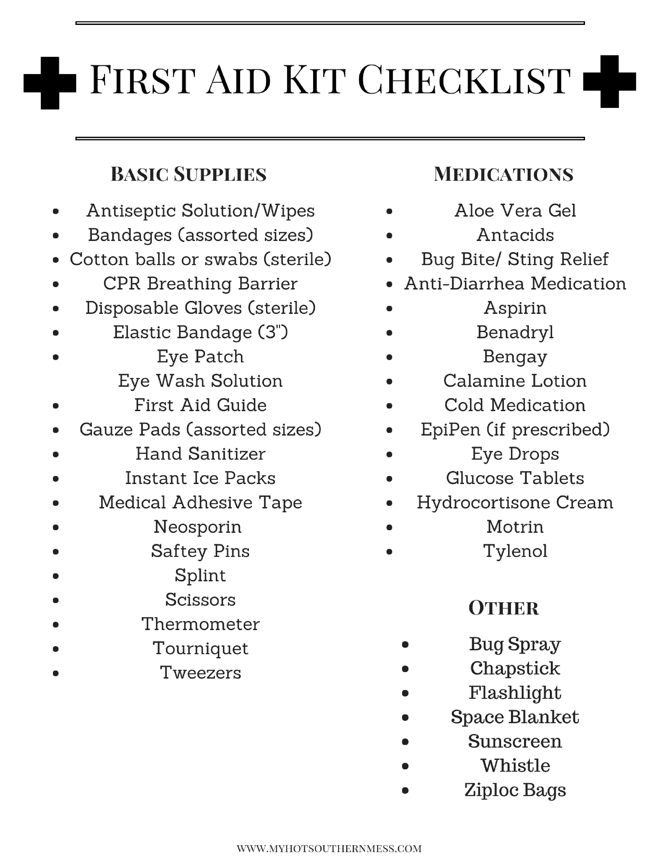 First Aid Kit Checklist - The Guide Ways Within First Aid Supply Checklist Template Regarding First Aid Supply Checklist Template