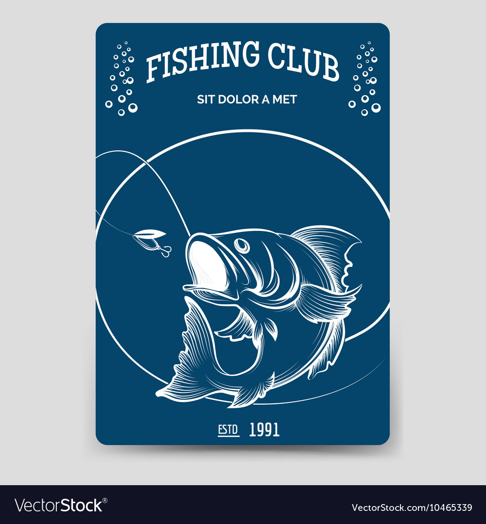 Fishing club brochure flyer template Royalty Free Vector Intended For Fishing Flyer Template Pertaining To Fishing Flyer Template