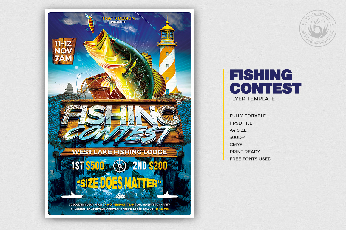 Fishing Contest Flyer Template on Behance Within Fishing Flyer Template Within Fishing Flyer Template