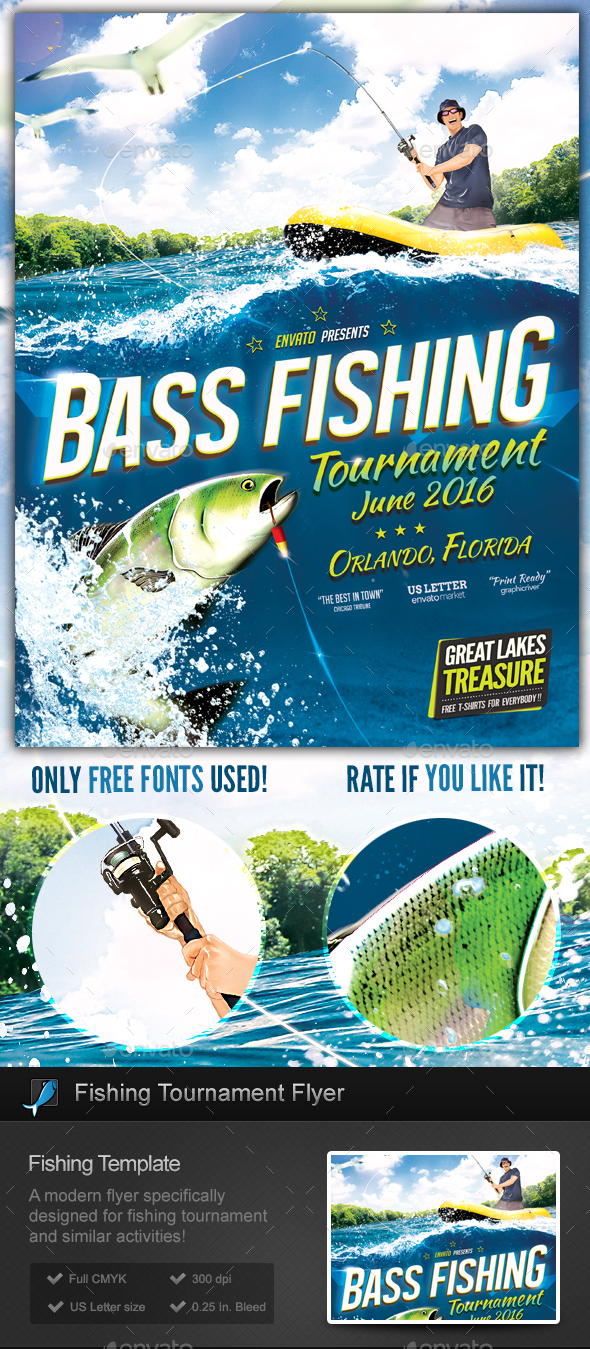 Fishing Tournament Flyer / Poster Template In Fishing Flyer Template In Fishing Flyer Template