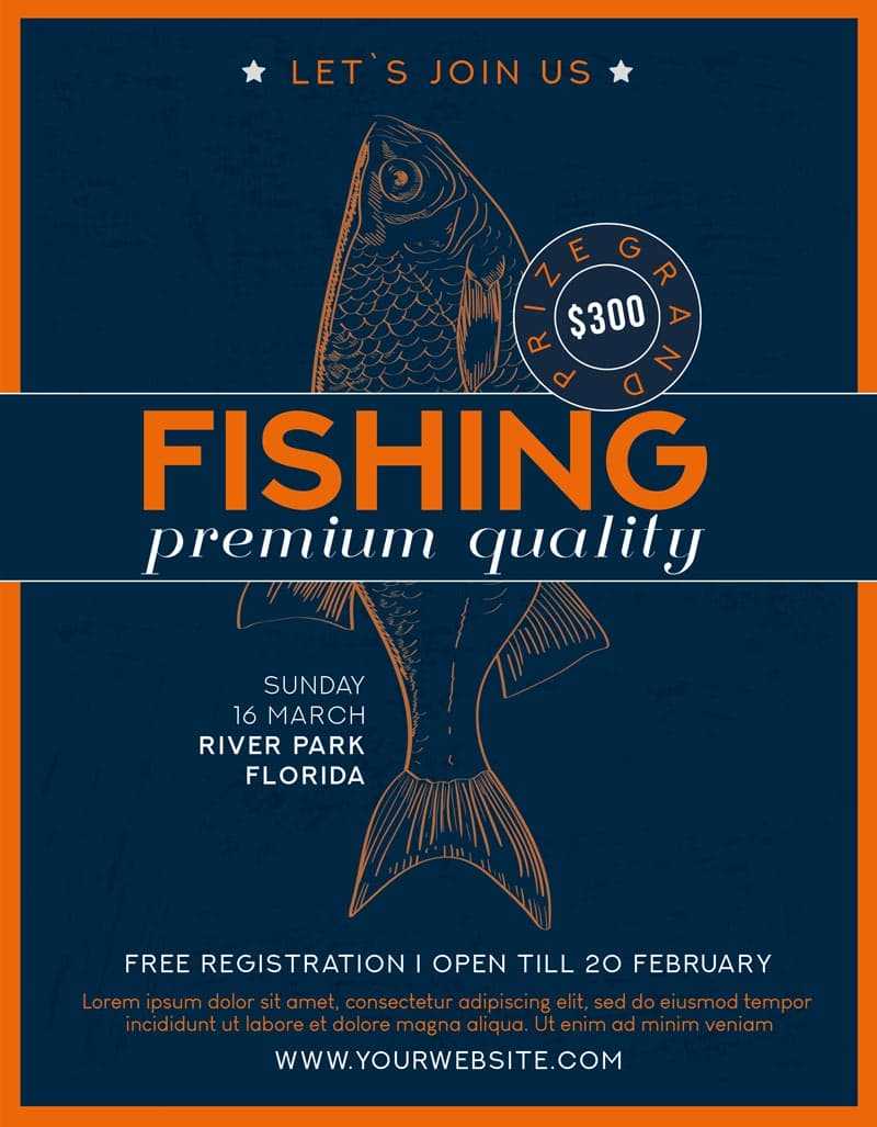 Fishing Tournament Free Flyer Template  PSD Download  FreePSDFlyer In Fishing Flyer Template With Regard To Fishing Flyer Template