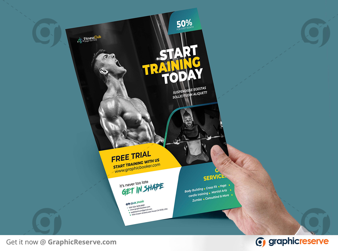 Fitness-GYM Flyer Template - Graphic Reserve Pertaining To Gym Open House Flyer Template With Regard To Gym Open House Flyer Template