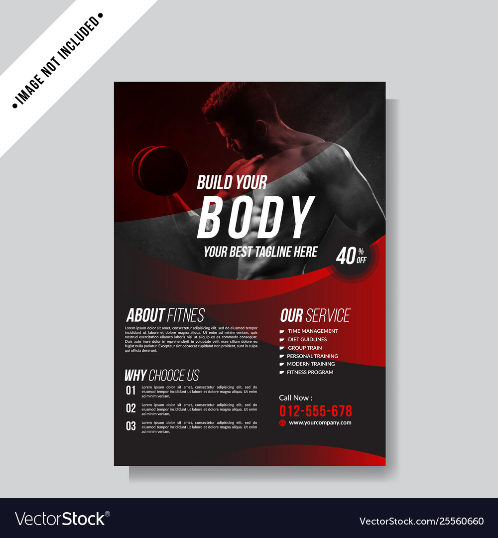 Fitness Gym Flyer Template Royalty Free Vector Image Within Fitness Center Flyer Template