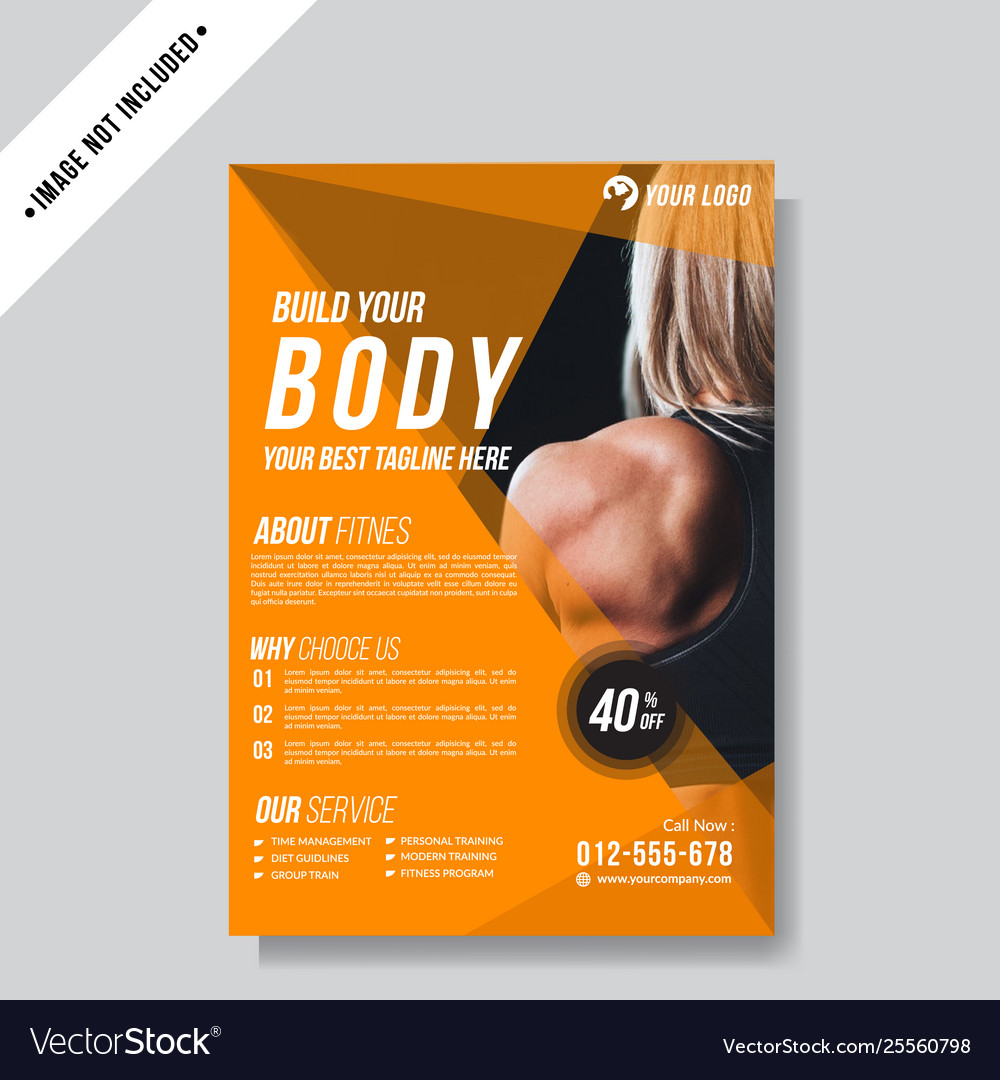 Fitness gym flyer template Royalty Free Vector Image Within Fitness Center Flyer Template Throughout Fitness Center Flyer Template