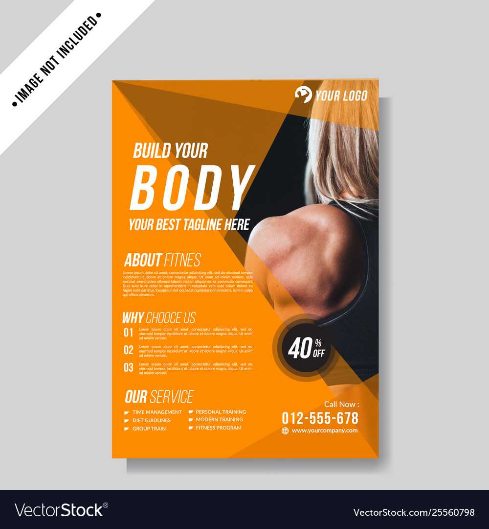 Fitness Gym Flyer Template Royalty Free Vector Image Within Fitness Center Flyer Template