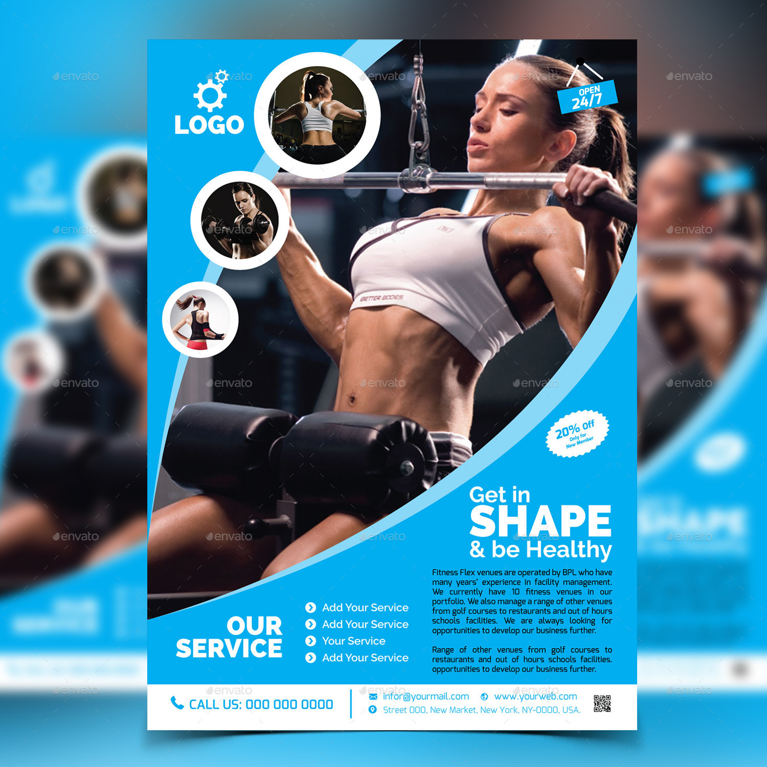 Fitness / Gym Flyer Template With Regard To Fitness Center Flyer Template