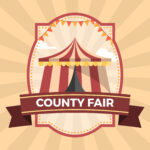 Flaches County Fair Abzeichen Poster Illustration Vorlage 10  Inside County Fair Flyer Template