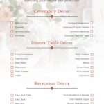 Floral Wedding Decor Checklist Template Within Wedding Decoration Checklist Template