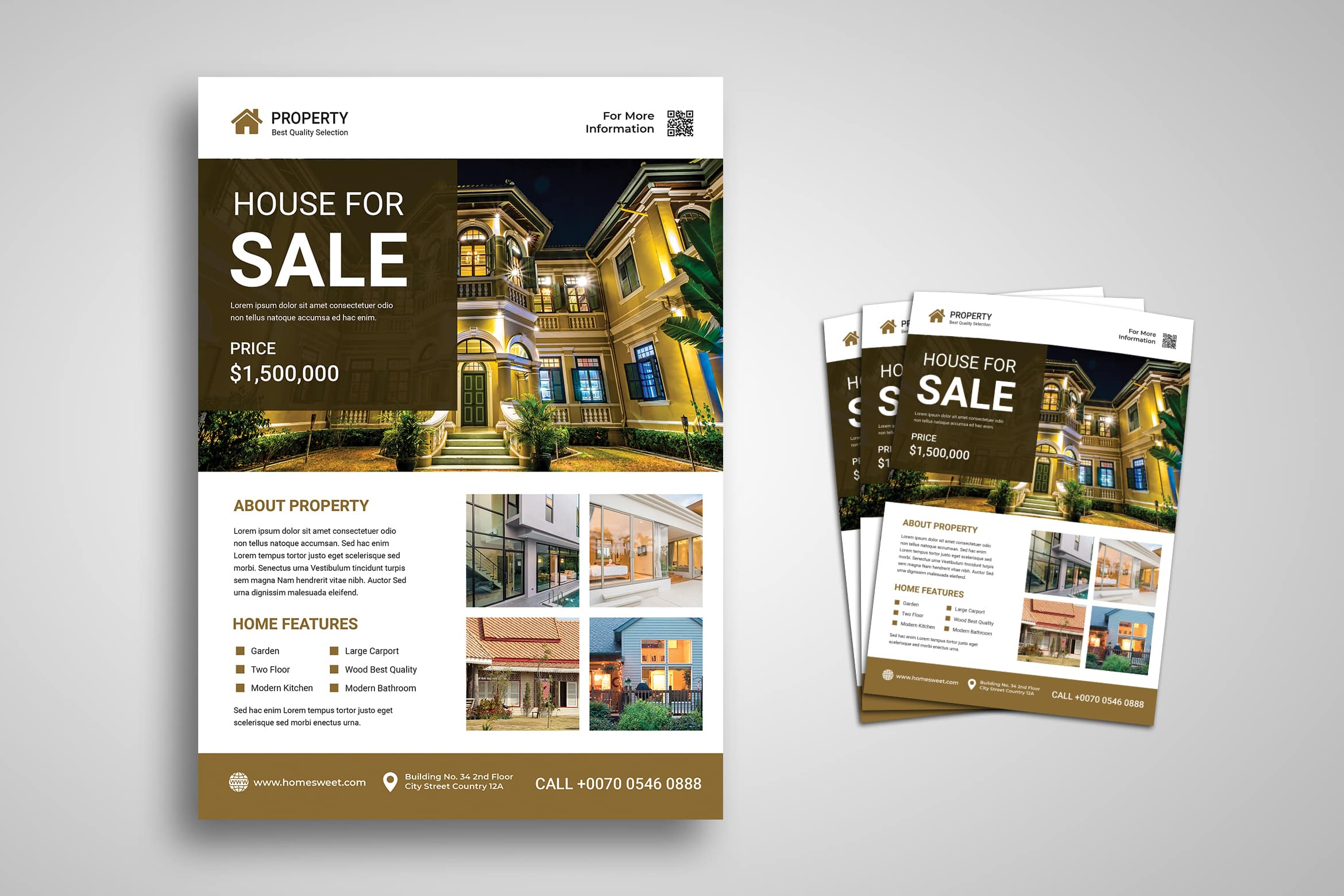 Flyer Template – Modern Property Sale – UI Creative Inside Sell Your House Flyer Template Within Sell Your House Flyer Template