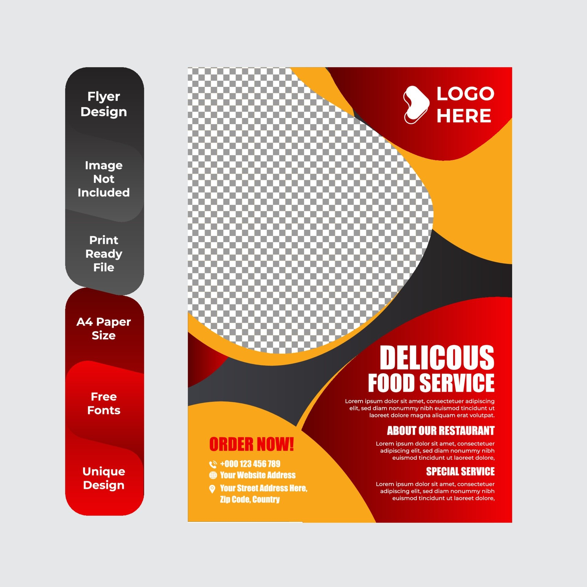 Food Delivery Flyer Pamphlet brochure design template 10  Within Food Delivery Flyer Template Regarding Food Delivery Flyer Template