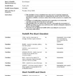 Forklift Inspection Checklist (For Daily, Pre Use & Safety  Pertaining To Forklift Safety Checklist Template