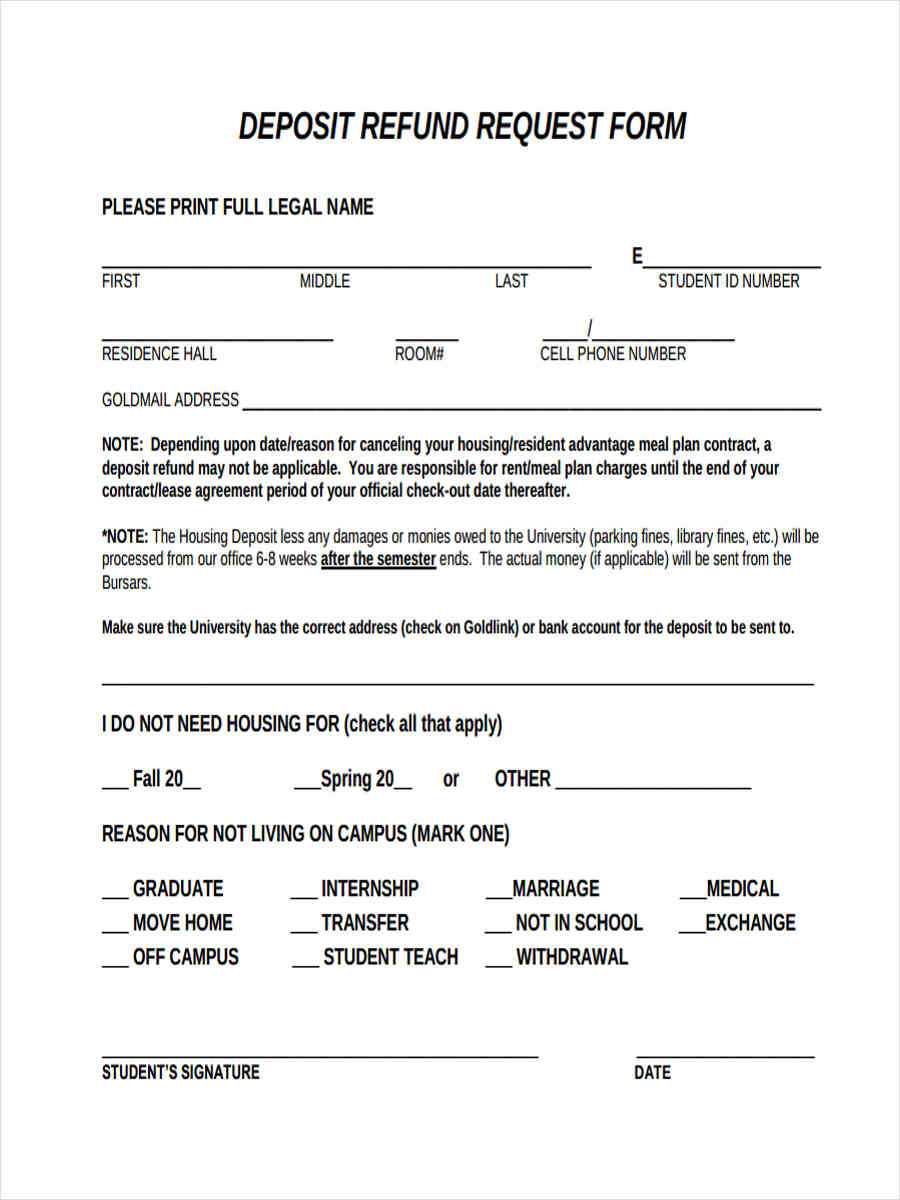 Refundable Deposit Agreement Template