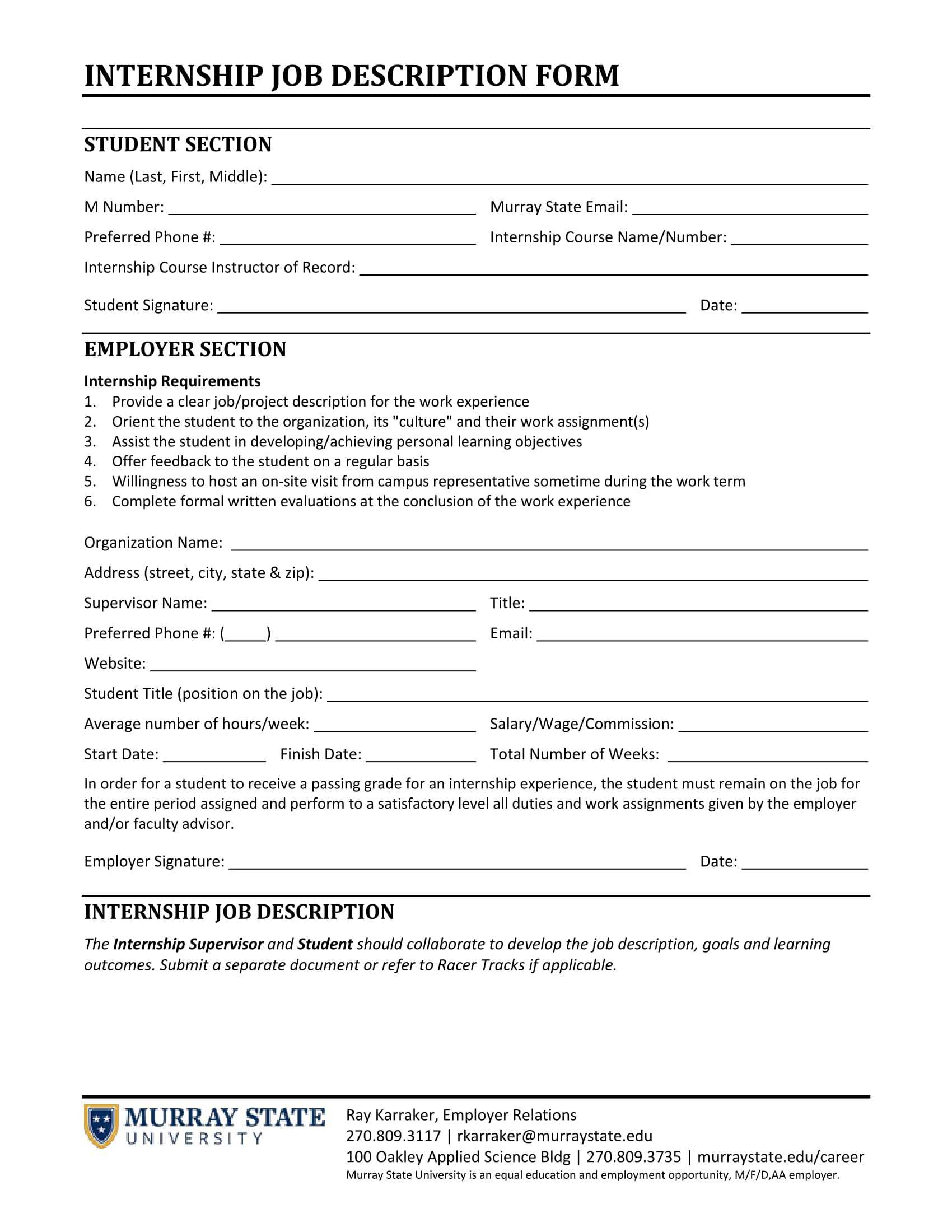 FREE 10+ Job Description Forms In PDF  MS Word With Formal Job Description Template