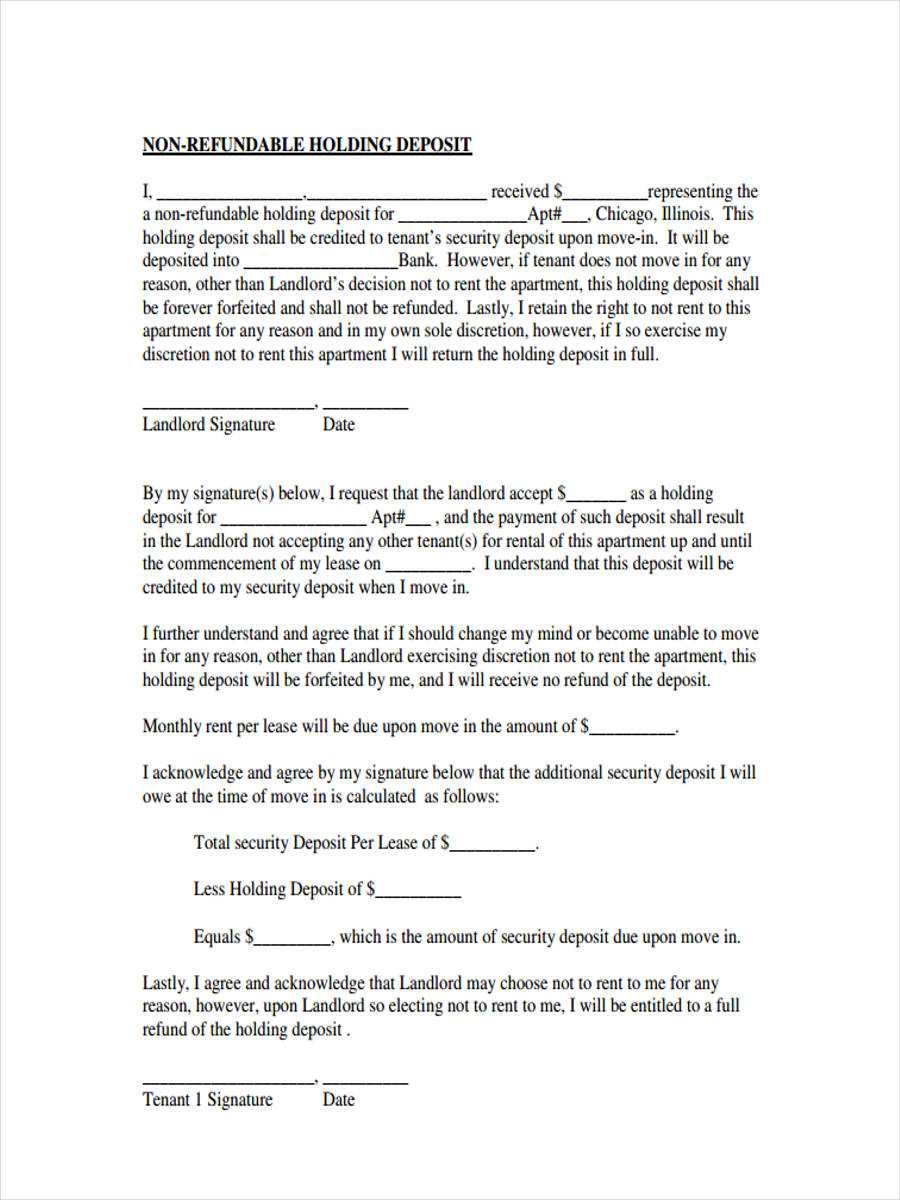 FREE 10+ Rental Deposit Forms in PDF For Holding Deposit Form Template Inside Holding Deposit Form Template