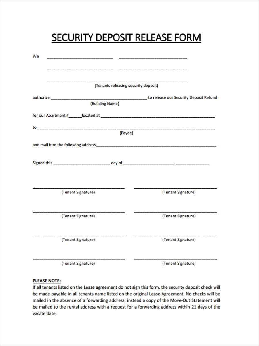 FREE 10+ Rental Deposit Forms in PDF Intended For Deposit Release Form Template Within Deposit Release Form Template