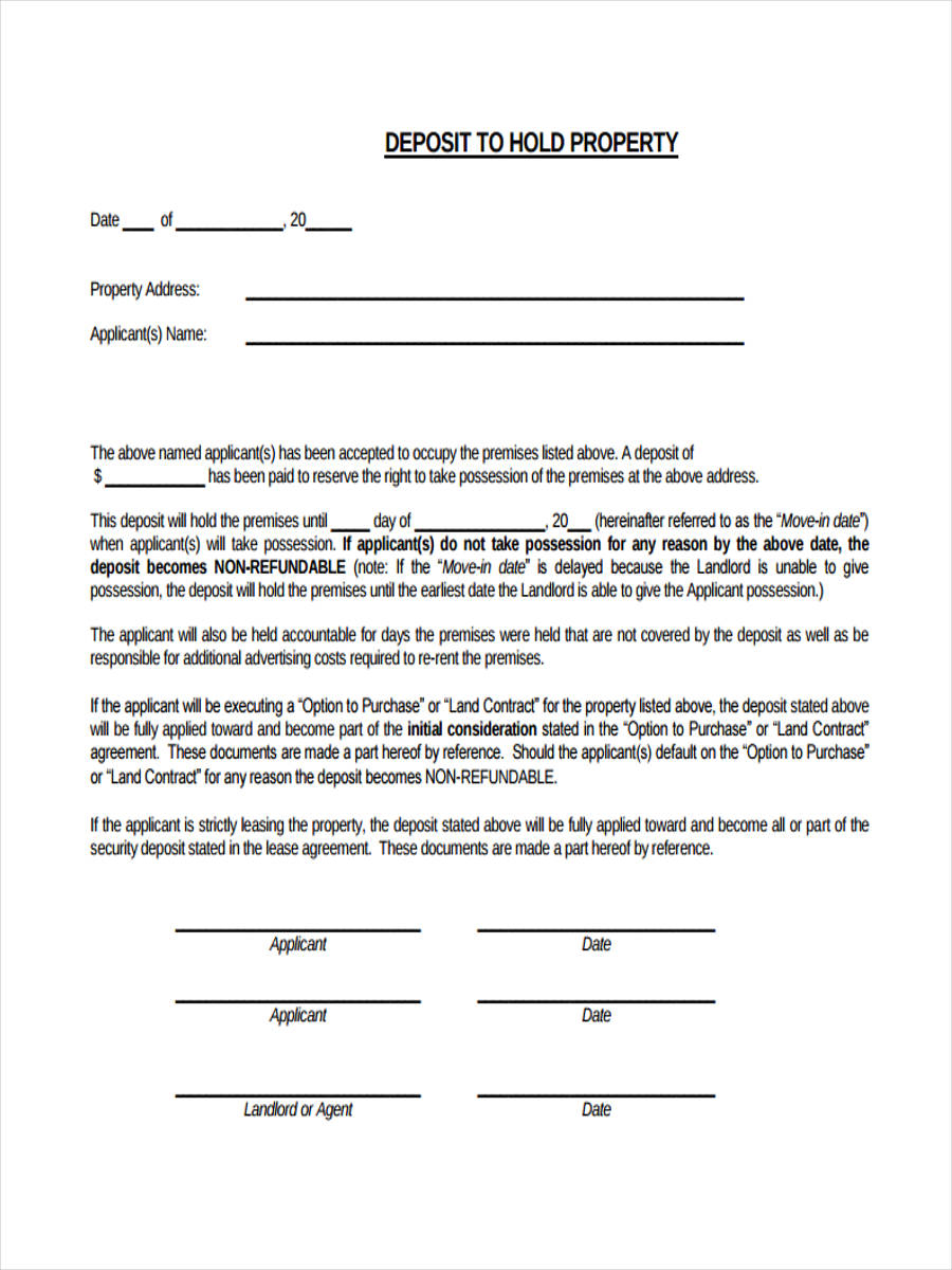 FREE 10+ Rental Deposit Forms In PDF With No Deposit Tenancy Agreement Template