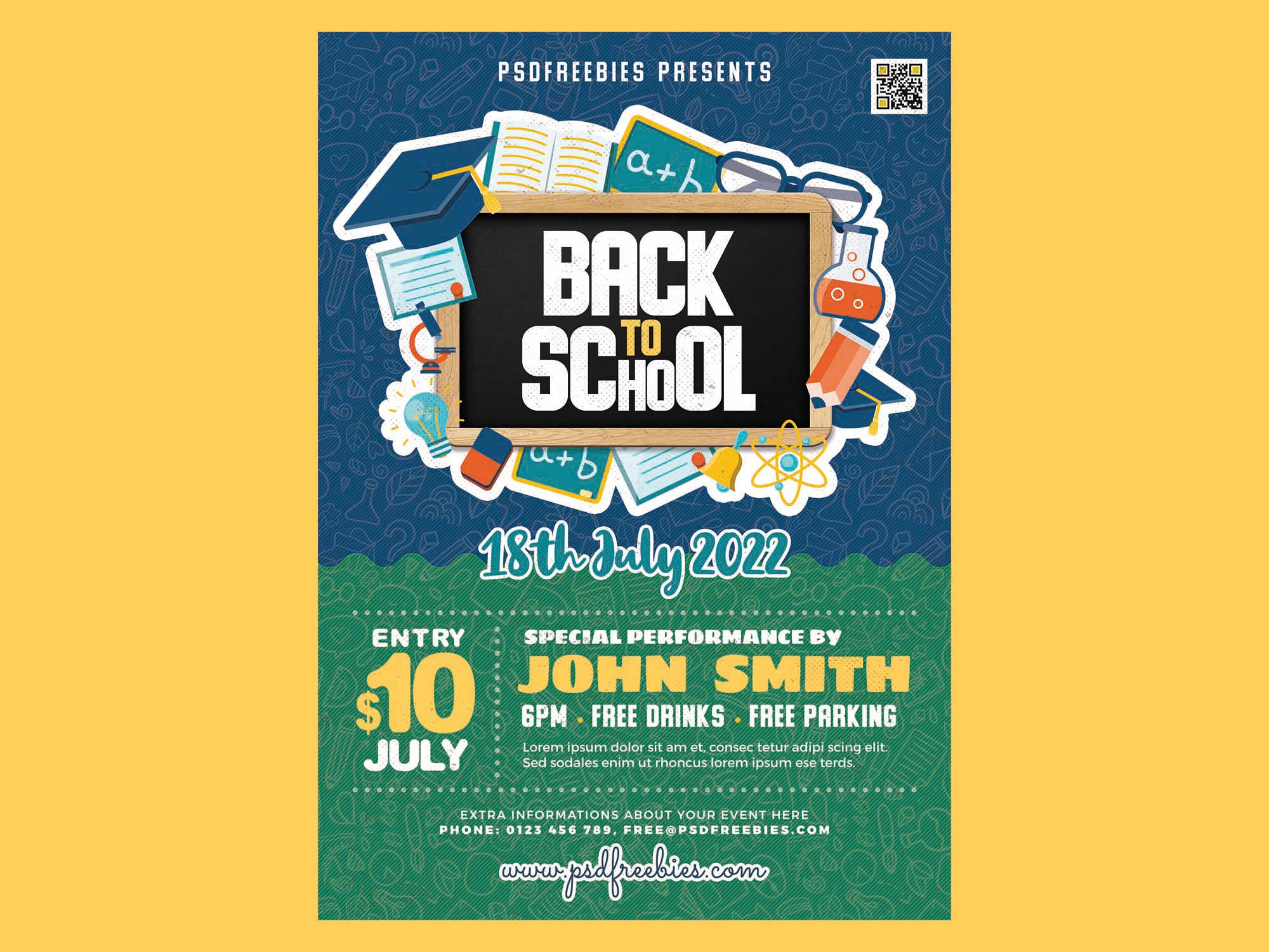 Free Back to School Flyer Template (PSD) For School Event Flyer Template Regarding School Event Flyer Template