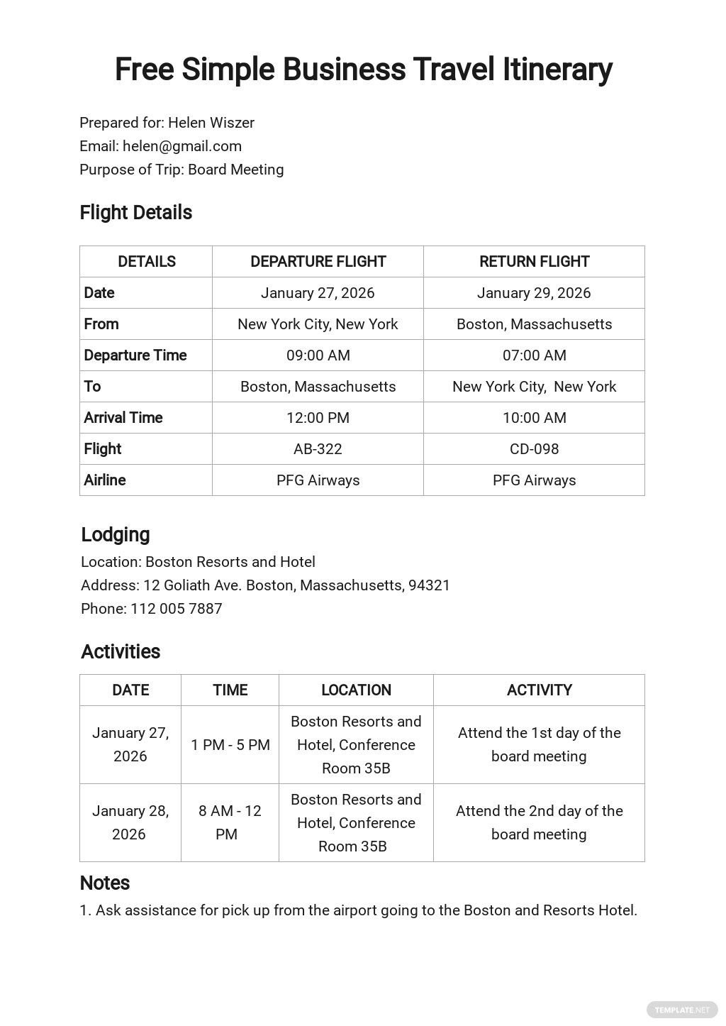 FREE Business Itinerary Templates in Microsoft Word (DOC  In International Travel Itinerary Template Intended For International Travel Itinerary Template