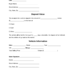 Free Car (Vehicle) Purchase Deposit Receipt Template – Word  PDF  Pertaining To Deposit Form For Vehicle Purchase