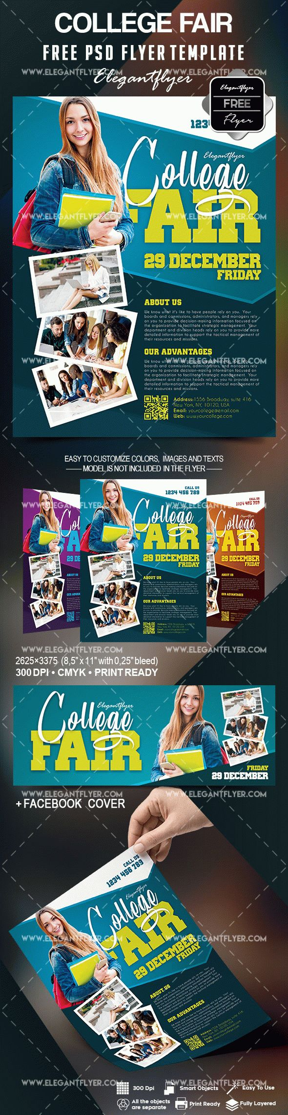 Free College Fair Flyer Template  by ElegantFlyer Intended For College Fair Flyer Template For College Fair Flyer Template