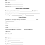 Free Dog (Puppy) Deposit Receipt Template – Word  PDF – EForms Within Deposit Form For Bill Of Sale