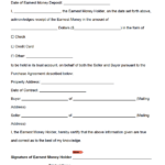 Free Earnest Money Receipt  PDF  WORD For Good Faith Deposit Agreement Form