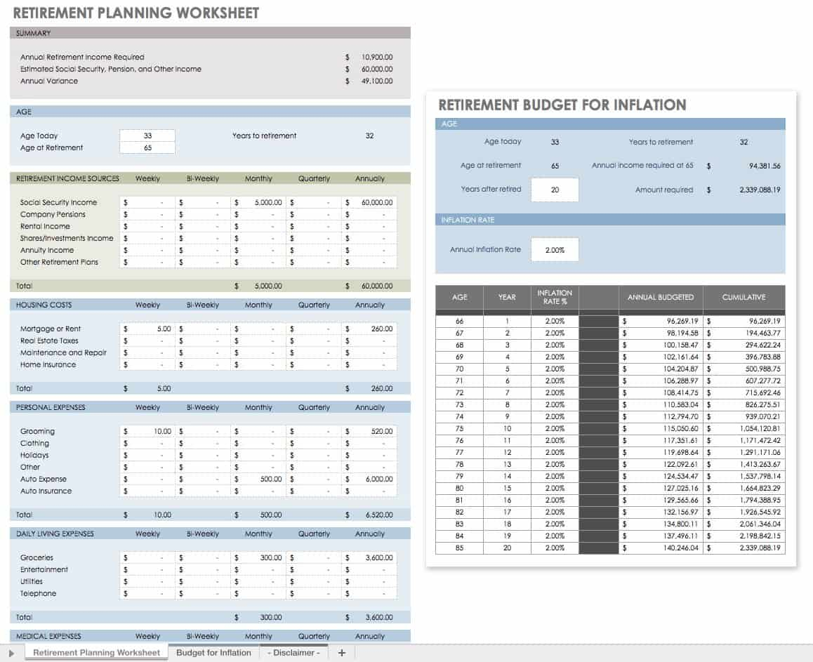 Free Financial Planning Templates  Smartsheet Within Retirement Planning Checklist Template In Retirement Planning Checklist Template