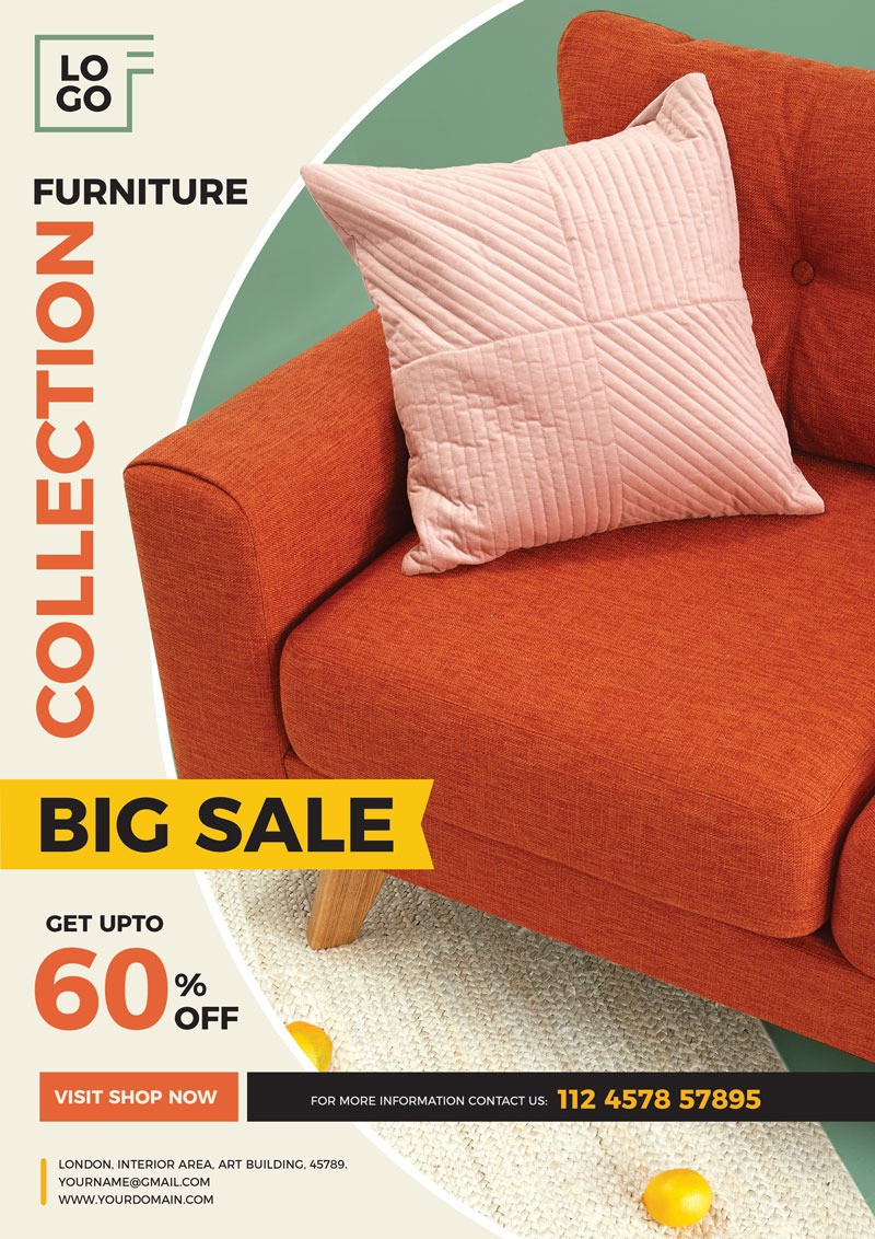Free Furniture Sale Flyer Template of 10 - amockup Intended For Furniture Sale Flyer Template