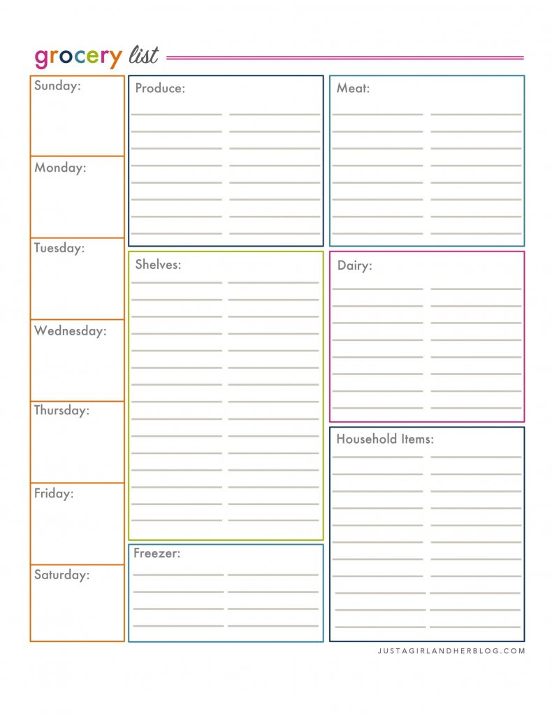 Free Grocery Shopping List Template In Editable Format Within Grocery Store Checklist Template