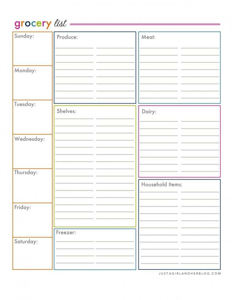 Free Grocery Shopping List Template in Editable Format Within Grocery Store Checklist Template Intended For Grocery Store Checklist Template