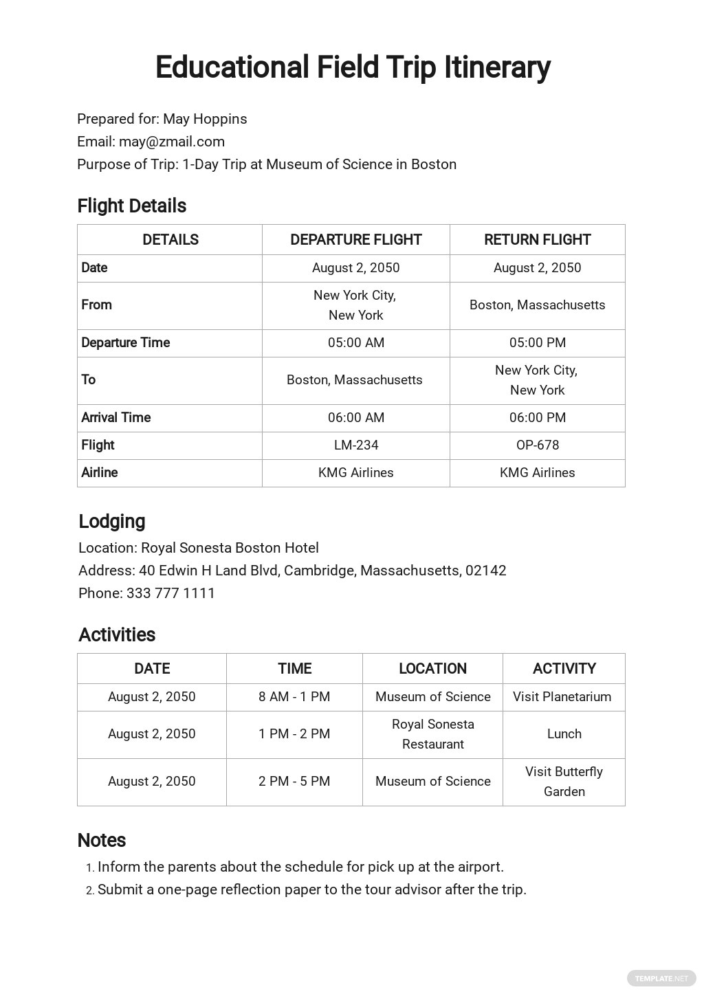 FREE Itinerary Templates in Apple (MAC) Pages  Template Regarding Leisure Travel Itinerary Template