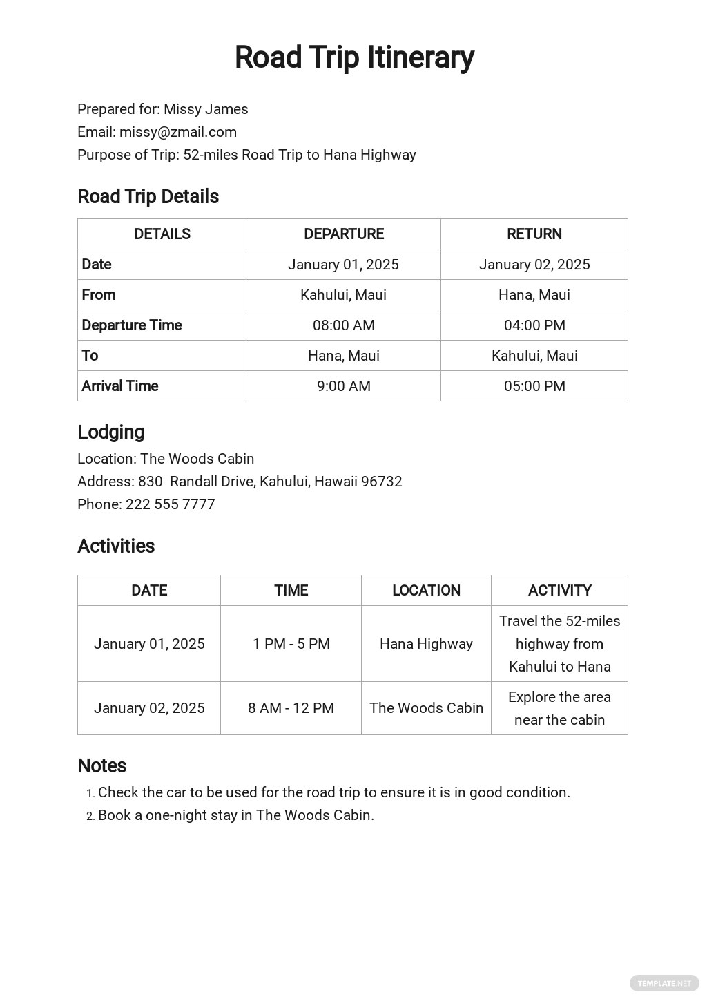 FREE Itinerary Templates in Google Docs  Template Intended For Road Trip Travel Itinerary Template