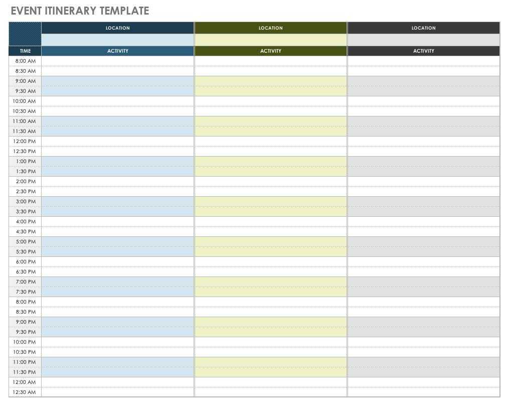 Free Itinerary Templates  Smartsheet With Itinerary Template For Event With Itinerary Template For Event