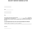 Free Kansas Security Deposit Demand Letter – PDF  Word – EForms With Regard To Security Deposit Agreement Letter