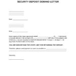 Free New Jersey Security Deposit Demand Letter – PDF  Word – EForms For Security Deposit Refund Letter Template