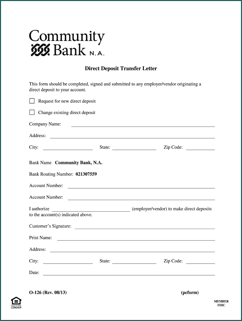 Free Printable Bank Letter For Direct Deposit  Bogiolo With Regard To Generic Direct Deposit Form Template Regarding Generic Direct Deposit Form Template