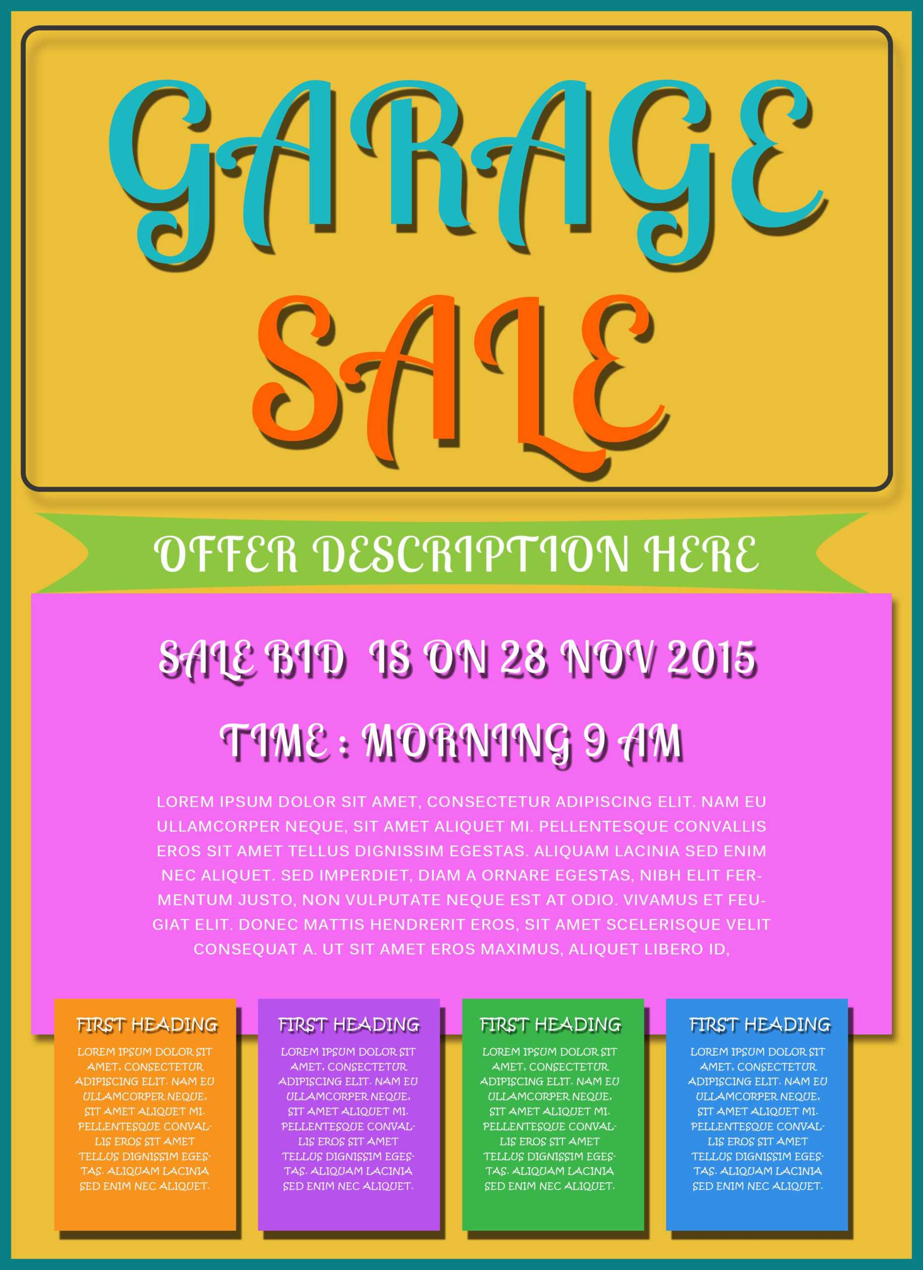 Free Printable Garage Sale Flyers Templates - Attract More  Regarding Moving Sale Flyer Template For Moving Sale Flyer Template