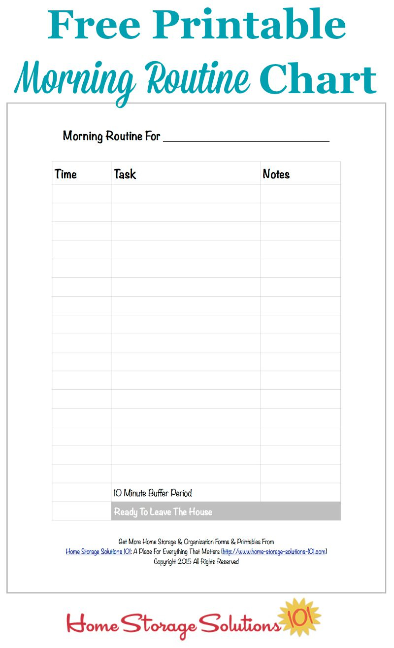 Free Printable Morning Routine Chart Plus How To Use It With Daily Routine Checklist Template Inside Daily Routine Checklist Template