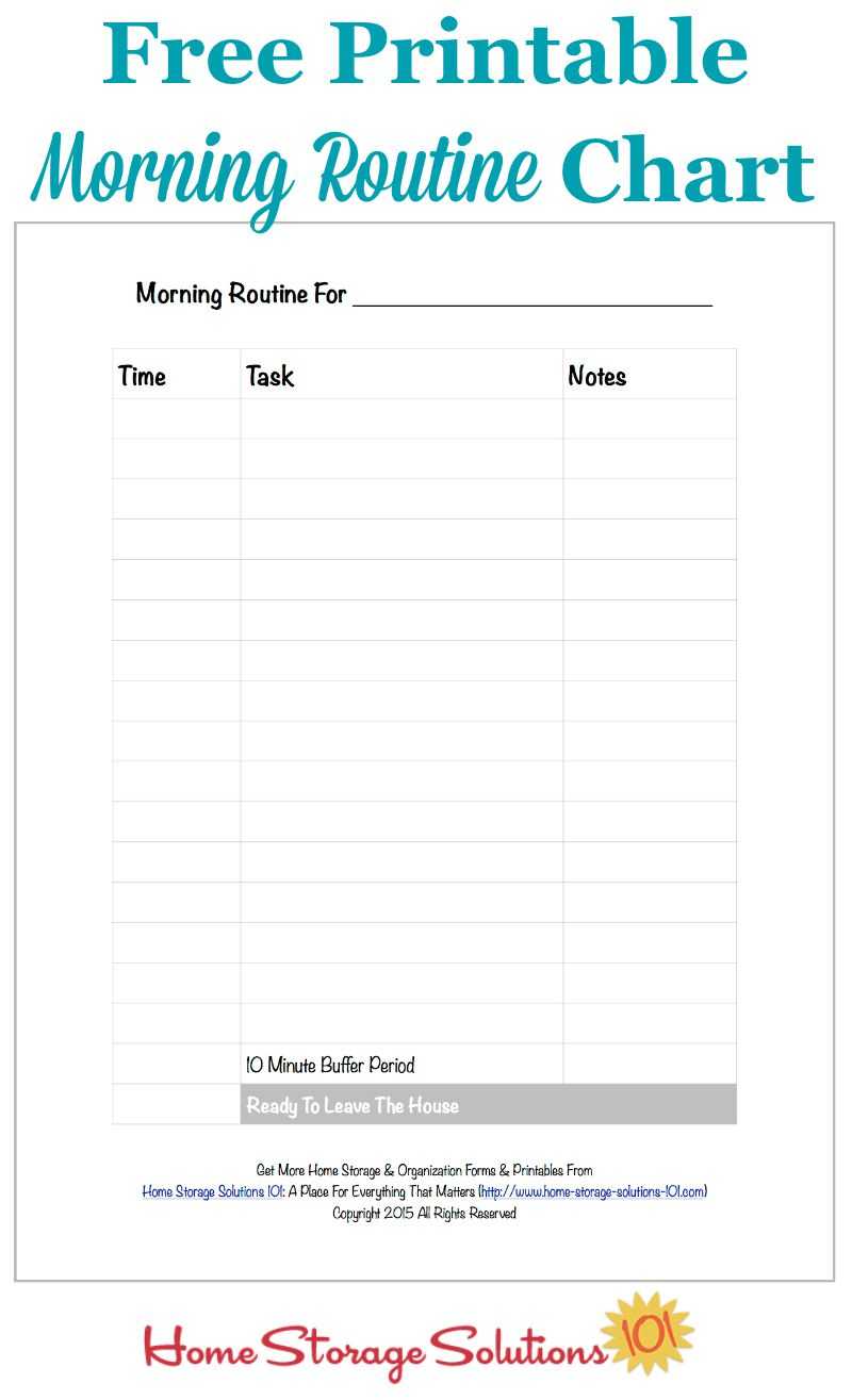 Daily Routine Checklist Template