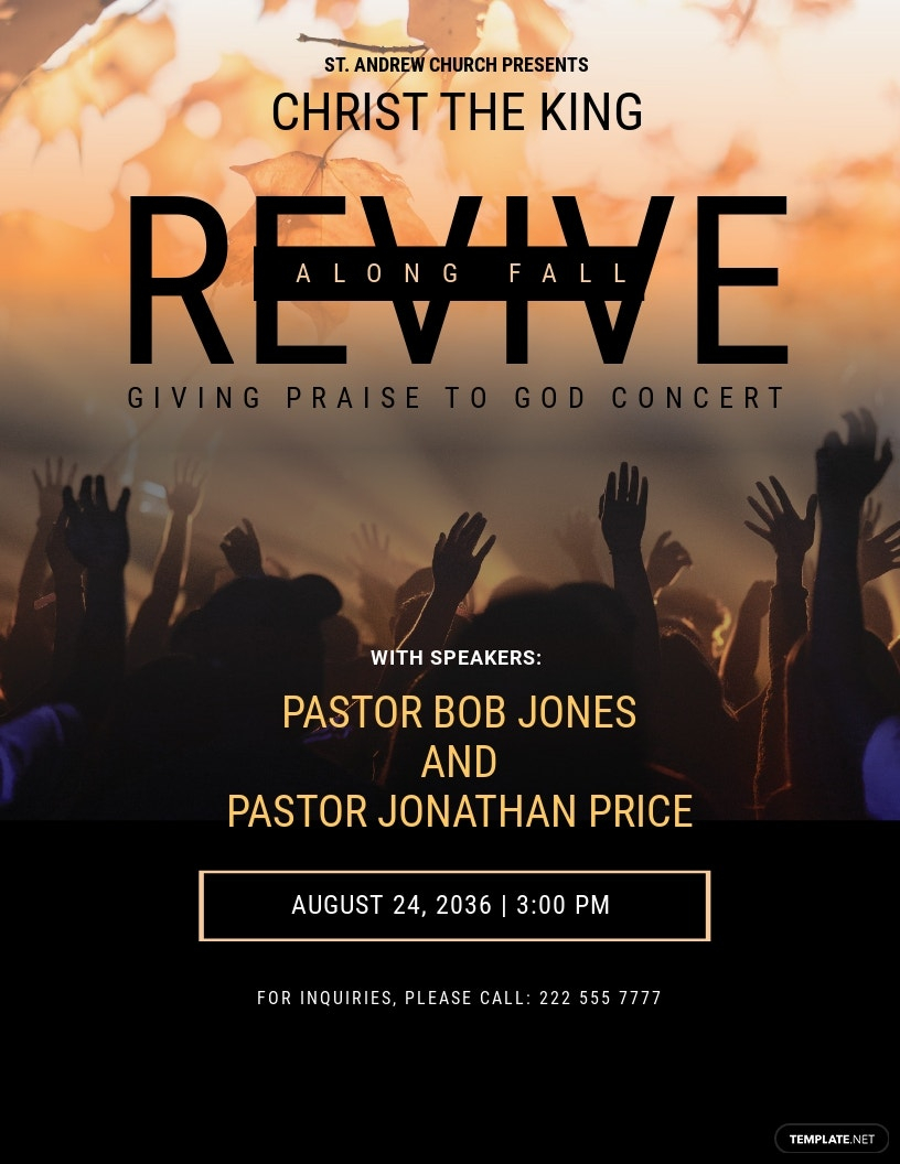FREE Revival Flyer Template In Microsoft Publisher  Template