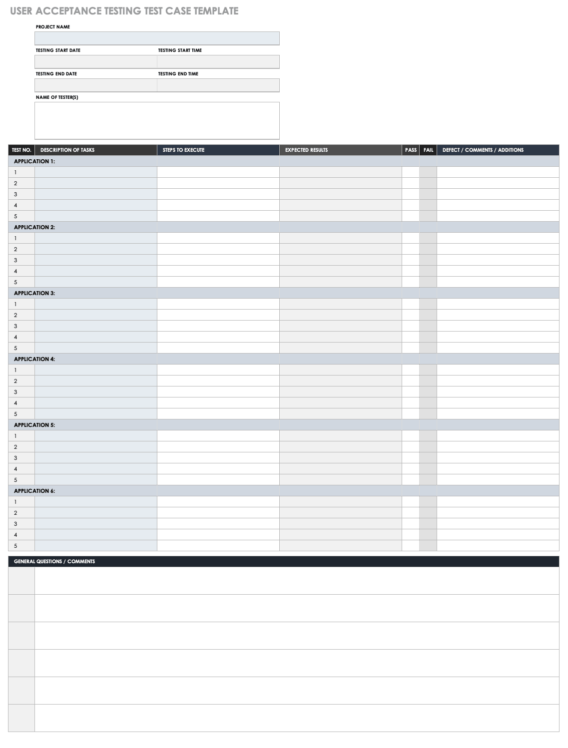 Free Test Case Templates  Smartsheet Pertaining To Website Testing Checklist Template Within Website Testing Checklist Template