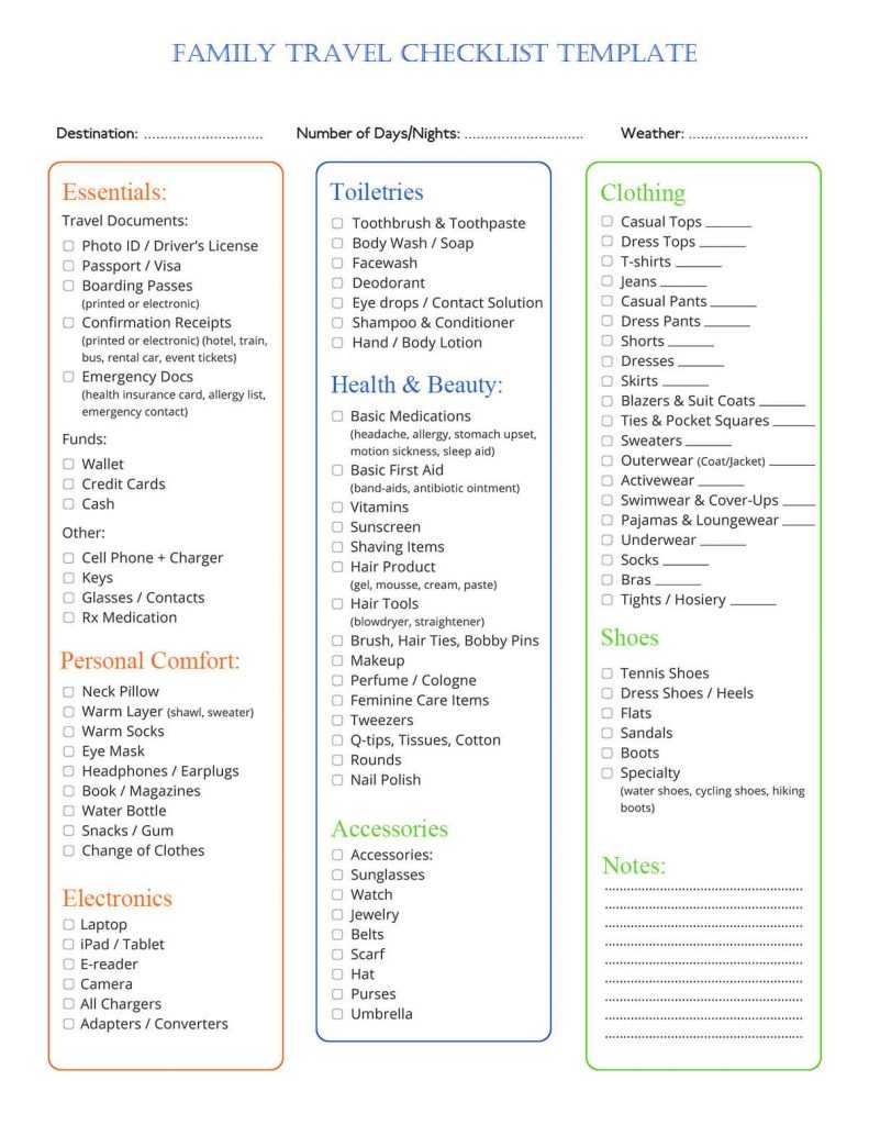 Free Travel Checklist Template in PDF, Word, Excel, Google Docs For Business Travel Checklist Template Intended For Business Travel Checklist Template
