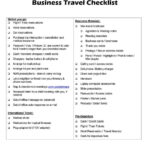 Free Travel Checklist Template In PDF, Word, Excel, Google Docs Throughout Business Travel Checklist Template