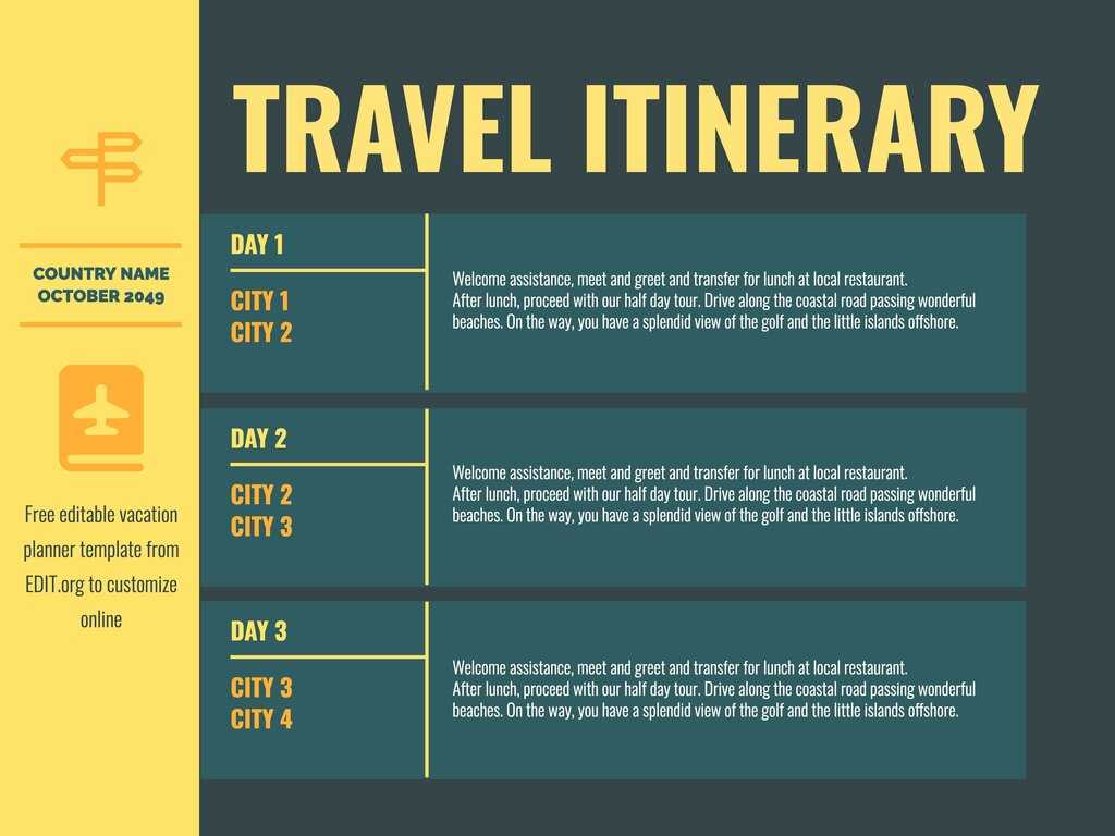 Free Travel Itinerary Templates To Edit And Print In College Tour Itinerary Template