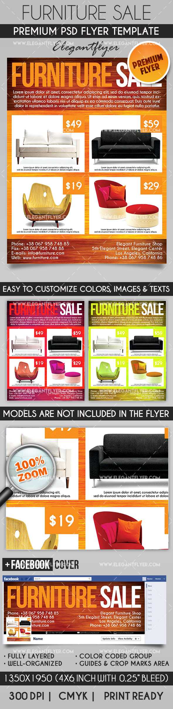 Furniture Sale - Flyer PSD Template + Facebook Cover  by ElegantFlyer Throughout Furniture Sale Flyer Template Inside Furniture Sale Flyer Template