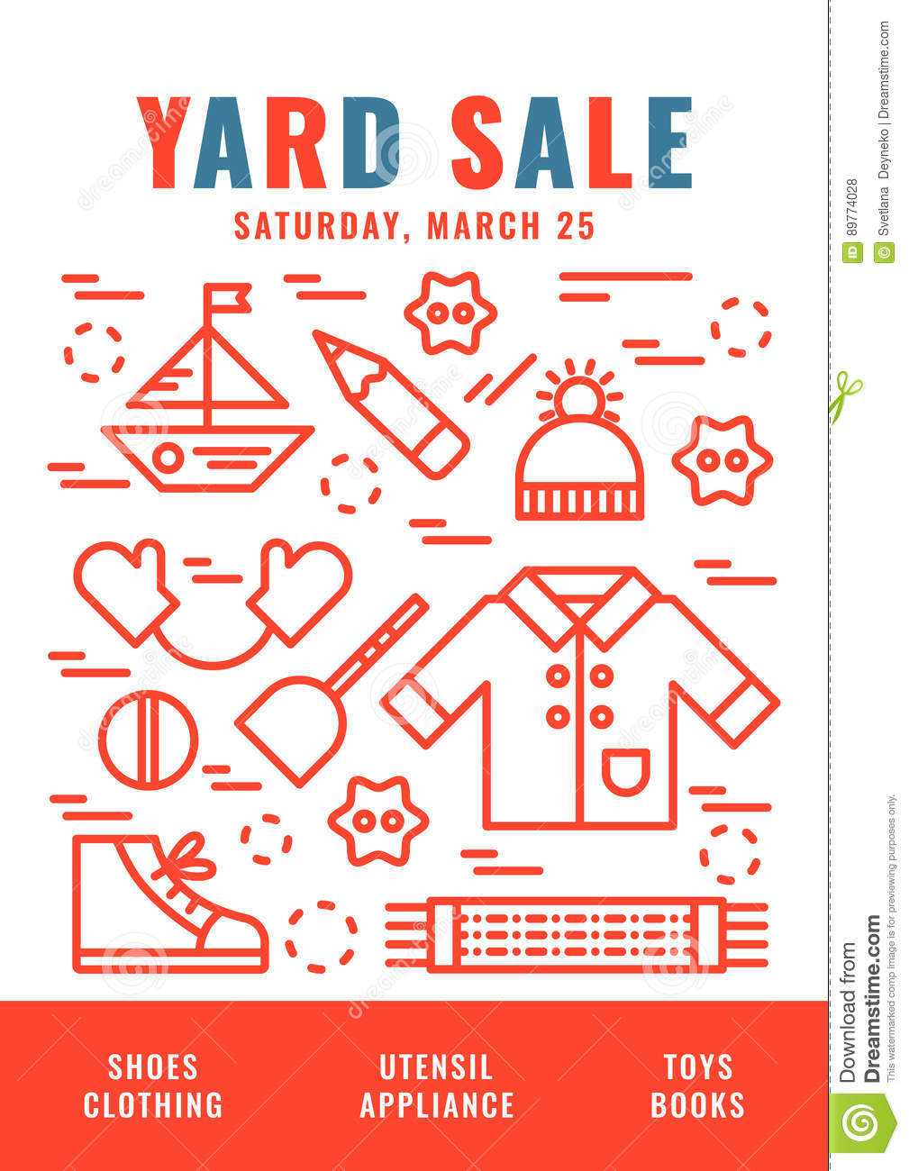 Garage sale poster 10 stock illustration Regarding Rummage Sale Flyer Template