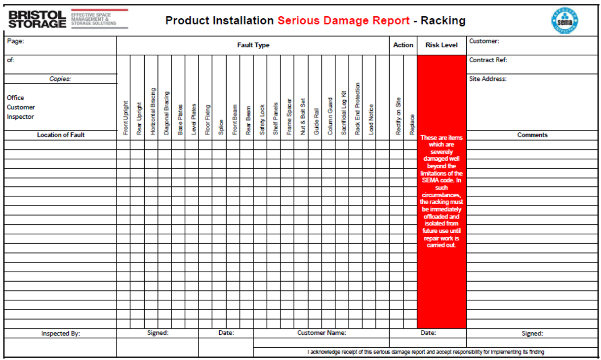 General Facility Safety Inspection Checklist - HSE Images & Videos  In Racking Inspection Checklist Template Intended For Racking Inspection Checklist Template