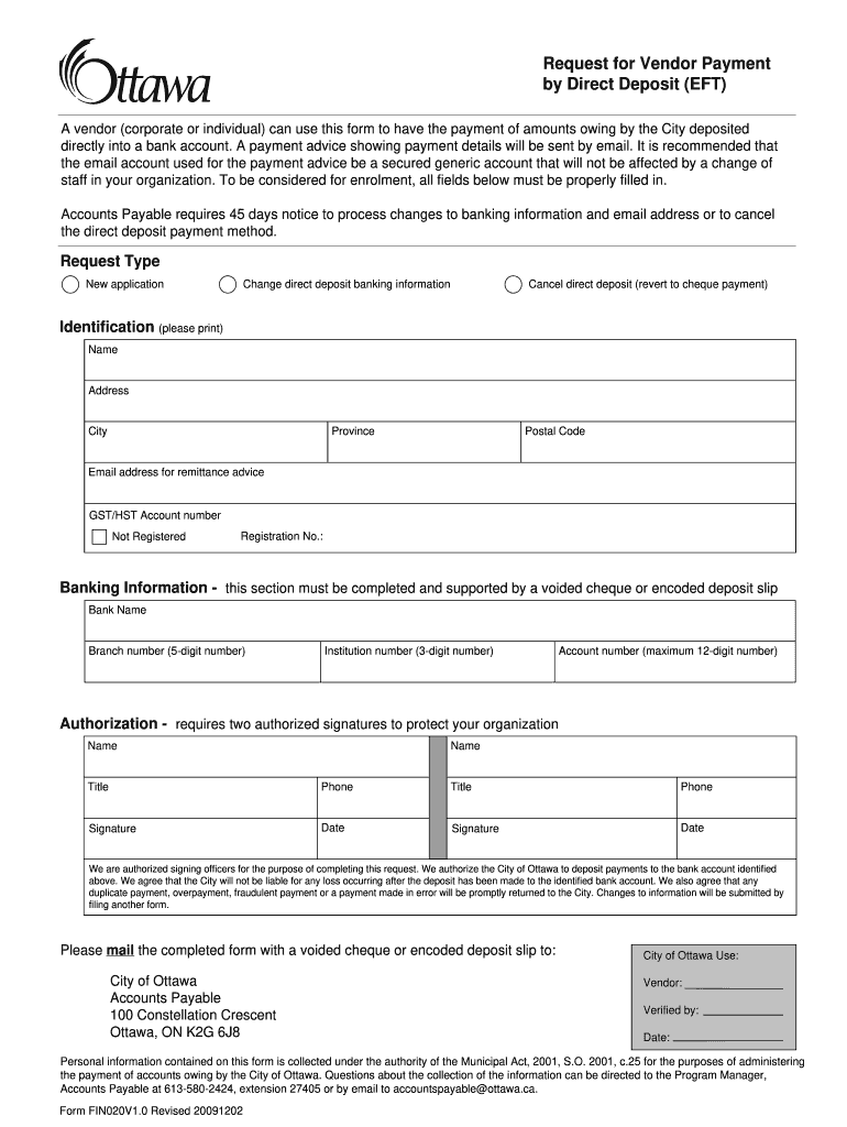 Generic Vendor Ach Authorization Form - Fill Online, Printable  For Direct Deposit Authorization Form Template With Direct Deposit Authorization Form Template
