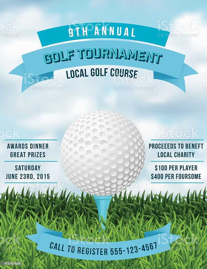 Golf Tournament Einladung Flyer Mit Gras Und Ball Stock Vektor Art Und Mehr  Bilder Von 10 In Golf Tournament Fundraiser Flyer Template