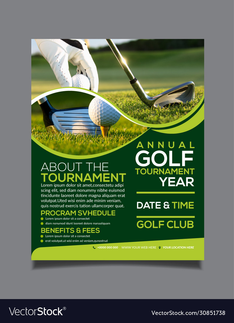 Golf tournament flyer design template Royalty Free Vector With Regard To Golf Tournament Template Flyer With Regard To Golf Tournament Template Flyer